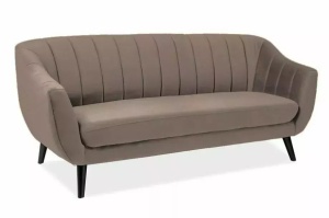 CANAPEA ELITE 3, BEJ BLUVEL 40/WENGE, TAPITERIE DIN CATIFEA SI PICIOARE DIN LEMN