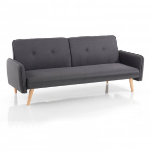 CANAPEA EXTENSIBILA 190CM, DEDE, COD 5716, STIL MODERN, REALIZATA DIN LEMN SI STOFA GRI