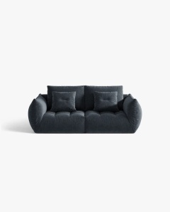 CANAPEA EXTENSIBILA CU 3 LOCURI, BLOOM, 232 CM, ALBASTRU MARIN, CU TAPITERIE DIN TEXTIL STRUCTURAT WIND, MICADONI