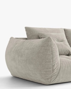 CANAPEA EXTENSIBILA CU 3 LOCURI, BLOOM, 232 CM, GRI DESCHIS, CU TAPITERIE DIN TEXTIL STRUCTURAT WIND, MICADONI - Img 5