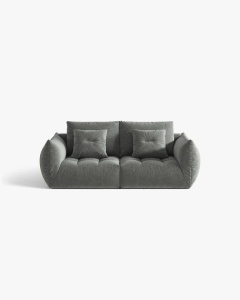 CANAPEA EXTENSIBILA CU 3 LOCURI, BLOOM, 232 CM, GRI INCHIS, CU TAPITERIE DIN TEXTIL STRUCTURAT WIND, MICADONI