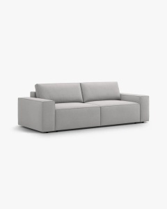 CANAPEA EXTENSIBILA CU 3 LOCURI, JODIE, 107X472 CM, ADANCIME SCAUN 62 CM, GRI DESCHIS, TAPITAT CU TAPITERIE DIN TEXTIL STRUCTURAT MEGAN, MICADONI - Img 3