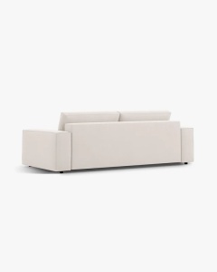 CANAPEA EXTENSIBILA CU 3 LOCURI, JODIE, 107X472 CM, ADANCIME SCAUN 62 CM, BEJ DESCHIS, TAPITAT CU TAPITERIE DIN TEXTIL STRUCTURAT MEGAN, MICADONI - Img 4