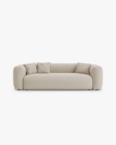CANAPEA EXTENSIBILA, CU 3 LOCURI, MARTINA, BEJ DESCHIS, 264 CM, CU TAPITERIE DIN TEXTIL STRUCTURAT BOSTON, MICADONI