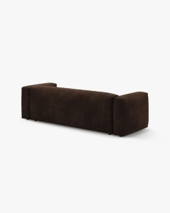 CANAPEA EXTENSIBILA, CU 3 LOCURI, MARTINA, CIOCOLATIU, 264 CM, CU TAPITERIE DIN TEXTIL CATIFEA VOGUE, MICADONI - Img 5