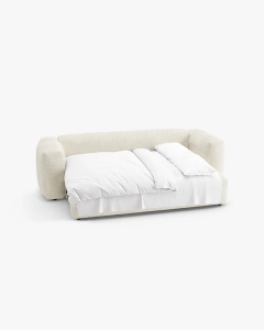 CANAPEA EXTENSIBILA, CU 3 LOCURI, MARTINA, FILDES, 264 CM, CU TAPITERIE DIN TEXTIL BOUCLE MONET, MICADONI - Img 4