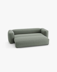 CANAPEA EXTENSIBILA, CU 3 LOCURI, MARTINA, VERDE MUSCHI, 264 CM, CU TAPITERIE DIN TEXTIL STRUCTURAT BOSTON, MICADONI - Img 3
