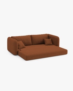 CANAPEA EXTENSIBILA DORMI, CARAMIZIU, 225X94 CM, TAPITAT CU TAPITERIE DIN TEXTIL STRUCTURAT MOLYBDEN, MICADONI - Img 4