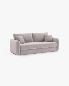 CANAPEA EXTENSIBILA DORMI, GRI DESCHIS, 225X94 CM, TAPITAT CU TAPITERIE DIN TEXTIL CATIFEA SALVADOR, MICADONI - Img 3