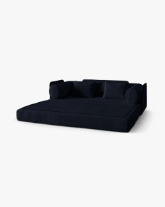CANAPEA EXTENSIBILA DREAMY, CU 3 LOCURI, ALBASTRU ROYAL, 206X95 CM, TAPITAT CU TAPITERIE DIN TEXTIL CATIFEA SALVADOR, MICADONI - Img 2