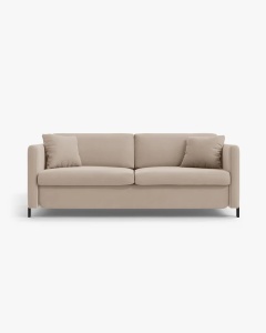 CANAPEA EXTENSIBILA GLORIA, CU 2 LOCURI, BEJ, 102X206 CM, TAPITAT CU TAPITERIE DIN TEXTIL CATIFEA SALVADOR, MICADONI