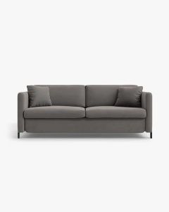 CANAPEA EXTENSIBILA GLORIA, CU 2 LOCURI, GRI, 102X206 CM, TAPITAT CU TAPITERIE DIN TEXTIL CATIFEA SALVADOR, MICADONI