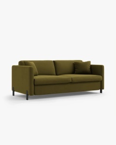 CANAPEA EXTENSIBILA GLORIA, CU 2 LOCURI, VERDE, 102X186 CM, TAPITAT CU TAPITERIE DIN TEXTIL CATIFEA SALVADOR, MICADONI - Img 5