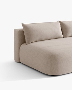CANAPEA EXTENSIBILA HENA, CU 3 LOCURI, CAPPUCCINO, 205X112 CM, TAPITAT CU TAPITERIE DIN TEXTIL STRUCTURAT MOLYBDEN, MICADONI - Img 7