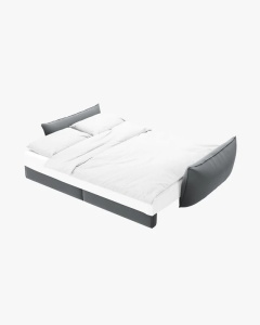 CANAPEA EXTENSIBILA KAELLE, 244 CM, CU 3 LOCURI, GRI, CU TAPITERIE DIN TEXTIL CATIFEA BLUVEL, MICADONI - Img 2