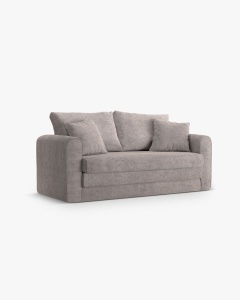 CANAPEA EXTENSIBILA LIDO, GRI CALD, 158X69 CM, TAPITAT CU TAPITERIE DIN TEXTIL BOUCLE CORAL, MICADONI - Img 4