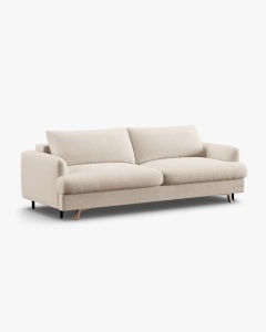 CANAPEA EXTENSIBILA NAOMI, CU 3 LOCURI, BEJ, 233X110 CM, TAPITAT CU TAPITERIE DIN TEXTIL STRUCTURAT LIBERTY, MICADONI - Img 6