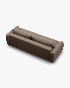 CANAPEA EXTENSIBILA NAOMI, CU 3 LOCURI, CAPPUCCINO, 233X110 CM, TAPITAT CU TAPITERIE DIN TEXTIL STRUCTURAT LIBERTY, MICADONI - Img 4