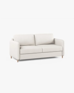 CANAPEA EXTENSIBILA SIMO, ALB, 225X94 CM, TAPITAT CU TAPITERIE DIN TEXTIL STRUCTURAT BABEL, MICADONI - Img 4