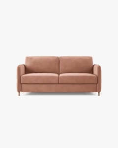 CANAPEA EXTENSIBILA SIMO, ROZ, 225X94 CM, TAPITAT CU TAPITERIE DIN TEXTIL CATIFEA SALVADOR, MICADONI