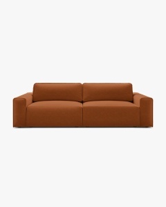 CANAPEA EXTENSIBILA VICTOR, CARAMIZIU, 246X100 CM, TAPITAT CU TAPITERIE DIN TEXTIL STRUCTURAT MOLYBDEN, MICADONI