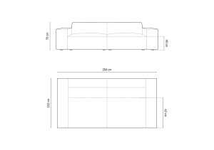 CANAPEA JODIE, 3 LOCURI, 204 CM, DIVERSE CULORI SI MATERIALE, DESIGN DEOSEBIT - Img 17