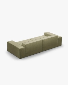 CANAPEA JODIE, CU 4 LOCURI, 244X99 CM, VERDE DESCHIS, TAPITAT CU TAPITERIE DIN TEXTIL STRUCTURAT LINS, MICADONI - Img 4