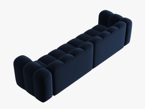 CANAPEA LUPIN, 4 LOCURI, 288 CM, ALBASTRU ROTAL 5, TAPITERIE DIN CATIFEA, DESIGN DEOSEBIT - Img 3