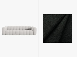 CANAPEA LUPIN, 4 LOCURI, 288 CM, DIVERSE NUANTE, TAPITERIE BOUCLE, DESIGN DEOSEBIT - Img 7