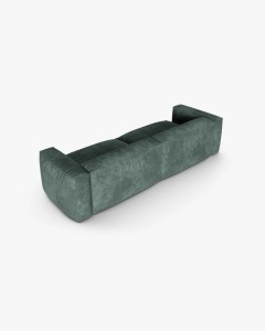 CANAPEA MARTINA, 320X120 CM, ADANCIME SCAUN 90 CM, VERDE MUSCHI, TAPITAT CU TAPITERIE DIN TEXTIL CATIFEA VOGUE MICADONI - Img 3