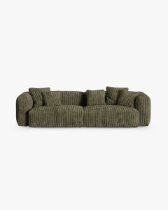 CANAPEA MARTINA, 320X120 CM, ADANCIME SCAUN 90 CM, VERDE MUSCHI, TAPITAT CU TAPITERIE DIN TEXTIL CORDOI TILIA, MICADONI