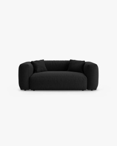 CANAPEA MARTINA, CU 2 LOCURI, NEGRU, 200 CM, CU TAPITERIE DIN TEXTIL STRUCTURAT BOSTON, MICADONI