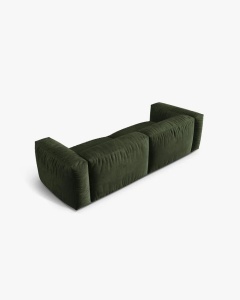 CANAPEA MARTINA, CU 3 LOCURI, VERDE, 244 CM, CU TAPITERIE DIN TEXTIL CATIFEA VOGUE, MICADONI - Img 3