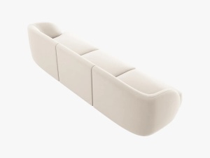 CANAPEA MILEY, 3 LOCURI, 259 CM, BEJ DESCHIS 22, TAPITERIE DIN CATIFEA, DESIGN DEOSEBIT - Img 3