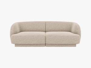 CANAPEA MILEY, CU 2 LOCURI, BEJ, CU TAPITERIE DIN TEXTIL CHENILLE EDEN, MICADONI