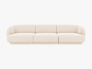 CANAPEA MILEY, CU 3 LOCURI, BEJ FILDES, CU TAPITERIE DIN TEXTIL CHENILLE EDEN, MICADONI