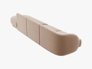 CANAPEA MILEY DREAPTA, 4 LOCURI, 325 CM, CAPPUCCINO 40, TAPITERIE DIN CATIFEA, DESIGN DEOSEBIT - Img 2