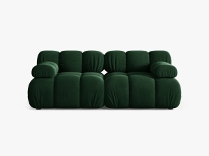 CANAPEA MODDULARA BELLIS, CU 2 LOCURI, VERDE SMARALD, CU TAPITERIE DIN CATIFEA BLUVEL, MICADONI