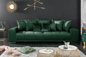 CANAPEA MODERNA SI CONFORTABILA 280CM, ELEGANCIA, CATIFEA VERDE SMARALD, COD 40157 - Img 2