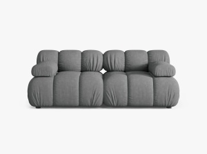 CANAPEA MODULAR BELLIS, CU 2 LOCURI, GRI, CU TAPITERIE DIN TEXTIL STRUCTURAT LIBERTY, MICADONI