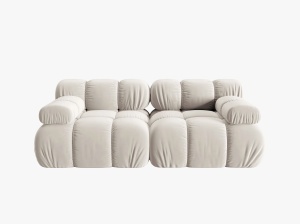 CANAPEA MODULARA BELLIS, 2 LOCURI, 188 CM, BEJ DESCHIS 21, TAPITERIE DIN CATIFEA, DESIGN DEOSEBIT - Img 5