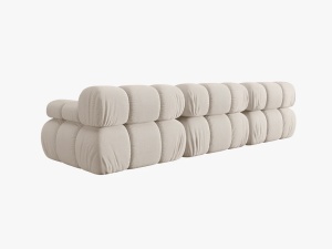 CANAPEA MODULARA BELLIS, 3 LOCURI, 282 CM, BEJ DESCHIS 23, TAPITERIE DIN CATIFEA 3D, DESIGN DEOSEBIT - Img 4