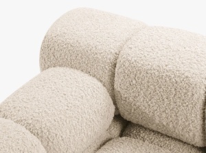 CANAPEA MODULARA BELLIS, CU 2 LOCURI, BEJ DESCHIS, CU TAPITERIE DIN BOUCLE ROLF, MICADONI - Img 4