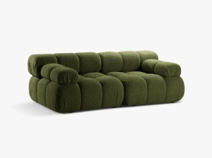 CANAPEA MODULARA BELLIS, CU 2 LOCURI, VERDE, CU TAPITERIE BOUCLE ROLF, MICADONI - Img 2