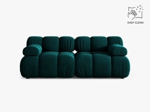 CANAPEA MODULARA BELLIS, CU 2 LOCURI, VERDE PETROL INTENS, CU TAPITERIE DIN CATIFEA VENUS, MICADONI
