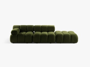 CANAPEA MODULARA BELLIS, PE DREAPTA, VERDE, CU TAPITERIE DIN TEXTIL BOUCLE ROLF, MICADONI