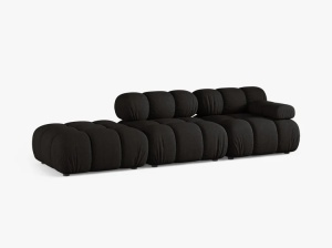CANAPEA MODULARA BELLIS, PE STANGA, NEAGRA, CU TAPITERIE DIN TEXTIL STRUCTURAT LIBERTY, MICADONI - Img 2