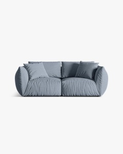 CANAPEA MODULARA CHRIS, CU 3 LOCURI, 220X100, ALBASTRU PAL, CU TAPITERIE DIN TEXTIL STRUCTURAT LINS, MICADONI - Img 2