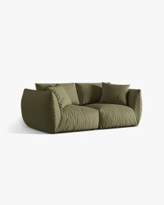 CANAPEA MODULARA CHRIS, CU 3 LOCURI, 220X100, VERDE DESCHIS, CU TAPITERIE DIN TEXTIL STRUCTURAT LINS, MICADONI - Img 2