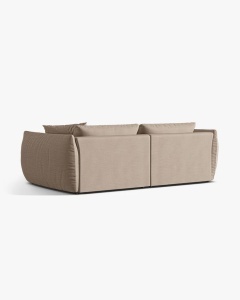 CANAPEA MODULARA CHRIS, CU 4 LOCURI, 260X100, NISIPIU, CU TAPITERIE DIN TEXTIL STRUCTURAT LINS, MICADONI - Img 3